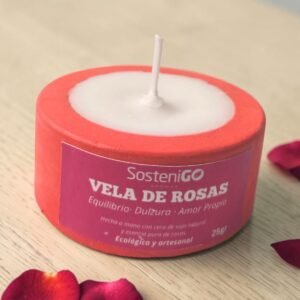 Vela con Base Ecológica - Rosas